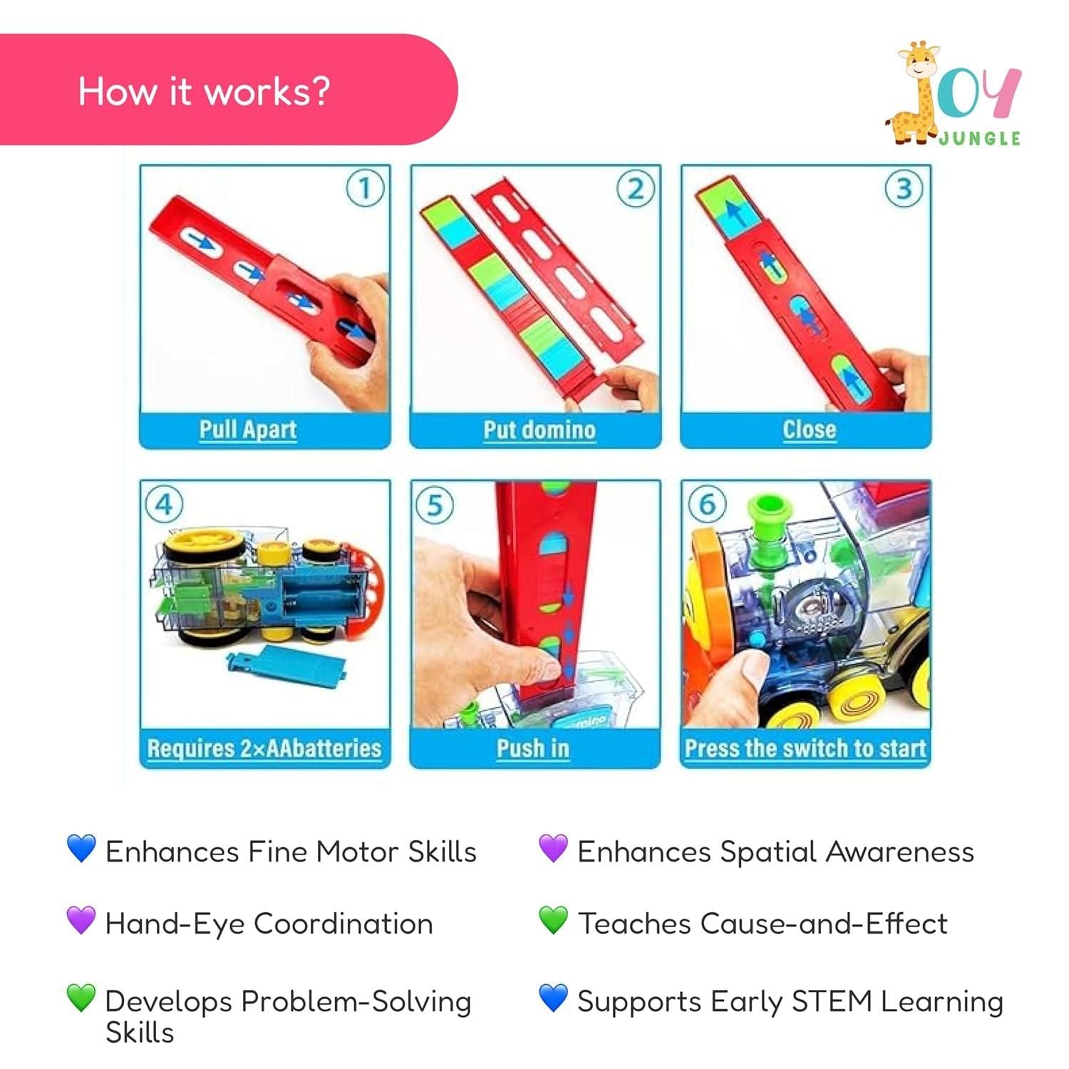 Train Toy Domino Set for Kids ? BPA-Free Plastic with Sound Effects